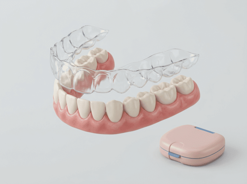 AI-illustratie met een eenvoudig anatomisch of keuzemodel voor invisalign™.